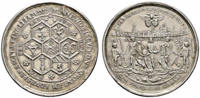 Altdeutsche Münzen und Medaillen 
 Nürnberg, Stadt 
 Silberne Ratsmedaille 160...