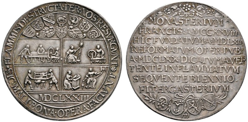 Altdeutsche Münzen und Medaillen 
 Nürnberg, Stadt 
 Silbermedaille 1673 von H...