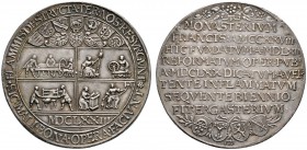 Altdeutsche Münzen und Medaillen 
 Nürnberg, Stadt 
 Silbermedaille 1673 von H.J. Wolrab, auf das Zucht- und Arbeitshaus. Über dem Reichsschild und ...