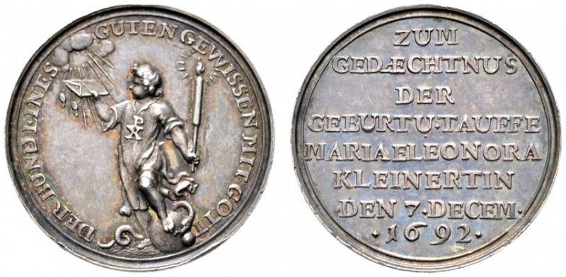 Altdeutsche Münzen und Medaillen 
 Nürnberg, Stadt 
 Kleine Silbermedaille 169...