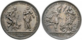 Altdeutsche Münzen und Medaillen 
 Nürnberg, Stadt 
 Silbermedaille o.J. (um 1700) unsigniert (wohl von L.G. Lauffer), auf die männlichen Tugenden. ...