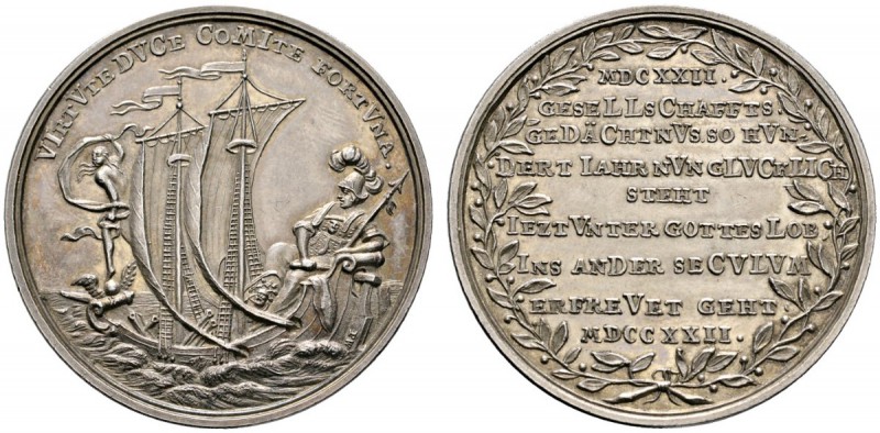 Altdeutsche Münzen und Medaillen 
 Nürnberg, Stadt 
 Silbermedaille 1722 von P...
