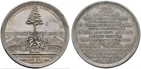 Altdeutsche Münzen und Medaillen 
 Nürnberg, Stadt 
 Silbermedaille 1726 von P.P. Werner, auf die blühende Aloe (Agave americana) im Volkammer'schen...