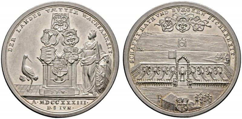 Altdeutsche Münzen und Medaillen 
 Nürnberg, Stadt 
 Silbermedaille 1733 von P...