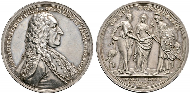 Altdeutsche Münzen und Medaillen 
 Nürnberg, Stadt 
 Silbermedaille 1740 von P...