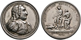 Altdeutsche Münzen und Medaillen 
 Nürnberg, Stadt 
 Silbermedaille 1745 von C.G. Eisler, auf Johann Adam Tressenreuter. Dessen Brustbild mit Allong...