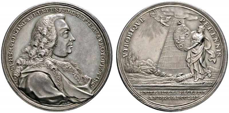 Altdeutsche Münzen und Medaillen 
 Nürnberg, Stadt 
 Silbermedaille 1753 von P...