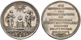 Altdeutsche Münzen und Medaillen 
 Nürnberg, Stadt 
 Silbermedaille 1767 von J.L. Oexlein, auf das Ehejubiläum von Eva und Johann Friedrich Dannreut...