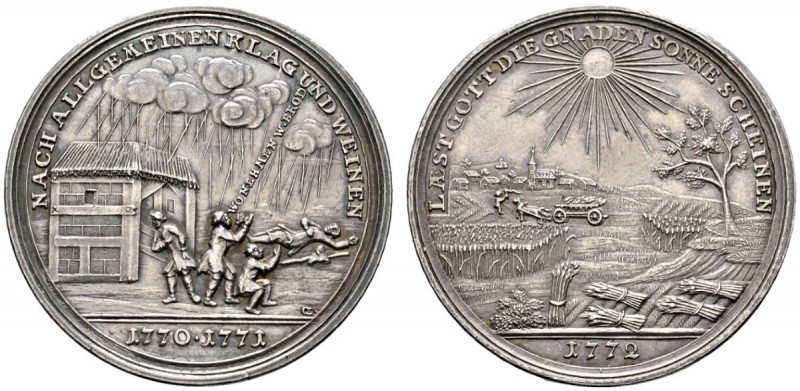Altdeutsche Münzen und Medaillen 
 Nürnberg, Stadt 
 Silbermedaille 1772 von J...