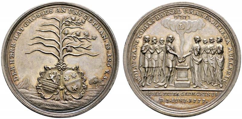 Altdeutsche Münzen und Medaillen 
 Nürnberg, Stadt 
 Silbermedaille 1777 von J...