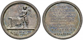 Altdeutsche Münzen und Medaillen 
 Nürnberg, Stadt 
 Silbermedaille 1782 von J.M. Bückle, der Gesellschaft der Vordersten Kaufleute. Ein geflügelter...