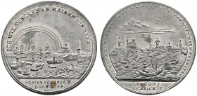 Altdeutsche Münzen und Medaillen 
 Nürnberg, Stadt 
 Zinnmedaille mit Kupferstift 1784 von J.Chr. Reich, auf die Überschwemmung. Das überflutete Nür...