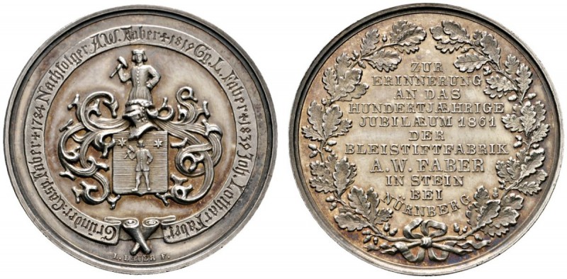 Altdeutsche Münzen und Medaillen 
 Nürnberg, Stadt 
 Silbermedaille 1861 von L...