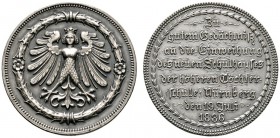 Altdeutsche Münzen und Medaillen 
 Nürnberg, Stadt 
 Matt versilberte Bronzemedaille 1886 von L.Chr. Lauer, auf die Einweihung des neuen Schulhauses...