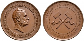 Altdeutsche Münzen und Medaillen 
 Nürnberg, Stadt 
 Bronzemedaille 1889 von L.Chr. Lauer, auf den 70. Geburtstag von Johann Faber, dem Gründer der ...