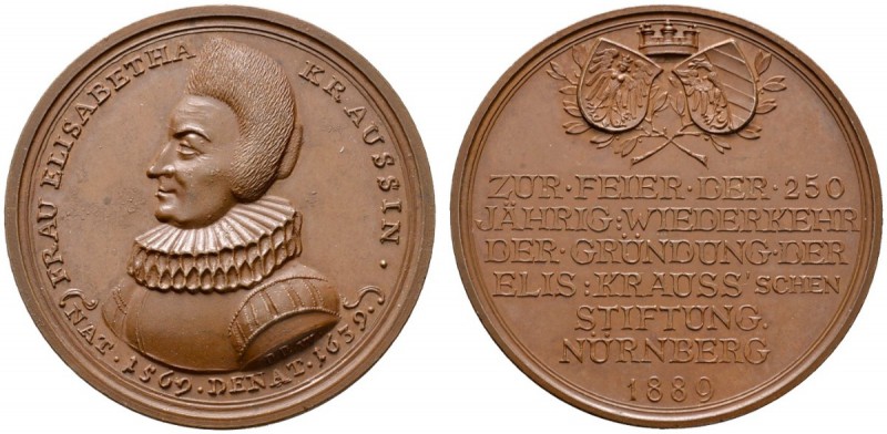 Altdeutsche Münzen und Medaillen 
 Nürnberg, Stadt 
 Bronzemedaille 1889 unsig...