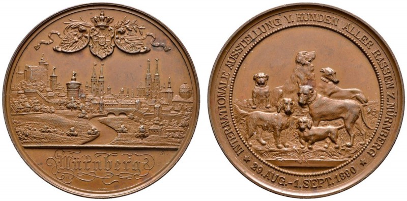 Altdeutsche Münzen und Medaillen 
 Nürnberg, Stadt 
 Bronzemedaille 1890 von L...