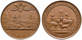 Altdeutsche Münzen und Medaillen 
 Nürnberg, Stadt 
 Bronzemedaille 1890 von L.Chr. Lauer, auf die Internationale Hundeausstellung zu Nürnberg. Stad...