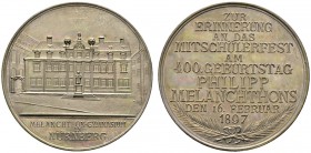 Altdeutsche Münzen und Medaillen 
 Nürnberg, Stadt 
 Versilberte Bronzemedaille 1897 von L.Chr. Lauer, auf das Mitschülerfest des Melanchthongymna­s...