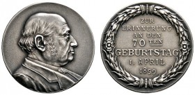 Altdeutsche Münzen und Medaillen 
 Nürnberg, Stadt 
 Kleine, mattierte Silbermedaille 1899 von L.Chr. Lauer, auf den 70. Geburtstag von Joseph Hopf ...