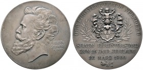 Altdeutsche Münzen und Medaillen 
 Nürnberg, Stadt 
 Mattierte Silbermedaille 1900 unsigniert, auf das 25-jährige Jubiläum Heinrich Schwabes als Pro...