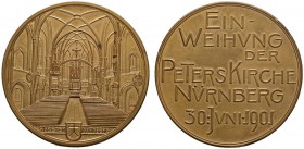 Altdeutsche Münzen und Medaillen 
 Nürnberg, Stadt 
 Bronzemedaille 1901 von L.Chr. Lauer, auf die Einweihung der Peterskirche. Innenansicht der Kir...