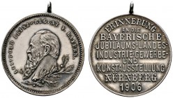Altdeutsche Münzen und Medaillen 
 Nürnberg, Stadt 
 Tragbare, versilberte Bronzemedaille 1906 von E. Scherm, auf die 3. bayerische Landes-, Industr...