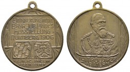 Altdeutsche Münzen und Medaillen 
 Nürnberg, Stadt 
 Tragbare Messingmedaille 1906 von Hugo M. Lederer, auf die 3. bayerische Landes-, Industrie-, G...