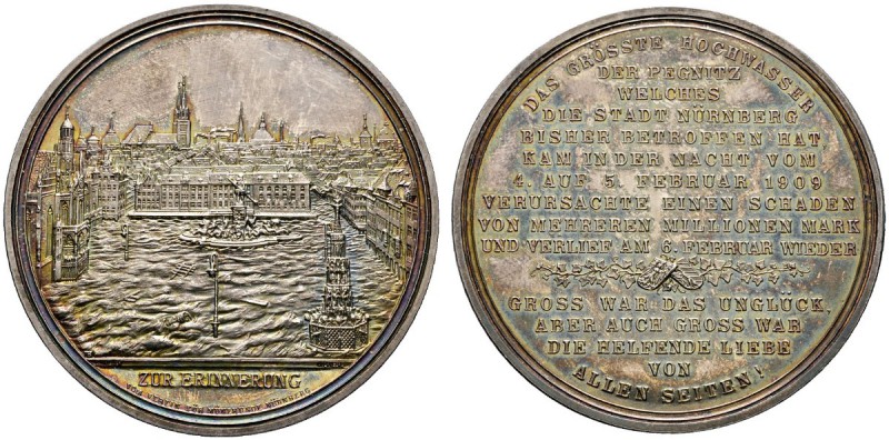 Altdeutsche Münzen und Medaillen 
 Nürnberg, Stadt 
 Silbermedaille 1909 von A...