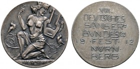 Altdeutsche Münzen und Medaillen 
 Nürnberg, Stadt 
 Matt versilberte Bronzemedaille 1912 von F. Pöhlmann, auf das 8. Deutsche Sängerbundesfest zu N...