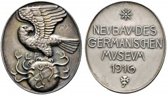 Altdeutsche Münzen und Medaillen 
 Nürnberg, Stadt 
 Mattierte, hochovale Silbermedaille 1916 von M. Heilmaier, auf den Neubau des Germanischen Nati...