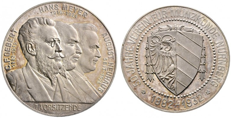 Altdeutsche Münzen und Medaillen 
 Nürnberg, Stadt 
 Silbermedaille 1932 von A...