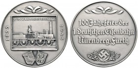 Altdeutsche Münzen und Medaillen 
 Nürnberg, Stadt 
 Große mattierte Silbermedaille 1935 von L.Chr. Lauer, auf die 100-Jahrfeier der Eröffnung der L...