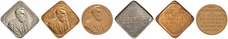Altdeutsche Münzen und Medaillen 
 Nürnberg, Stadt 
 Lot von 3 Medaillen: Bron...