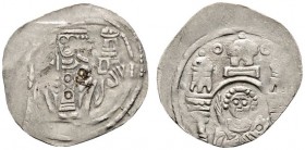 Altdeutsche Münzen und Medaillen 
 Passau, Bistum 
 Konrad 1172-1190 
 Pfennig o.J. (1180/1200). Hüftbild des Bischofs mit Krummstab und Kirchen­mo...