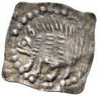 Altdeutsche Münzen und Medaillen 
 Pfullendorf 
 Grafen von Pfullendorf 
 Vierzipfeliger Pfennig 1170-1180. Stehender, nach links gerichteter Eber ...