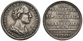 Altdeutsche Münzen und Medaillen 
 Pommern-unter schwedischer Besetzung 
 Karl XII. 1697-1718 
 Silberabschlag vom Dukat 1718 -Stettin-. Auf seinen...