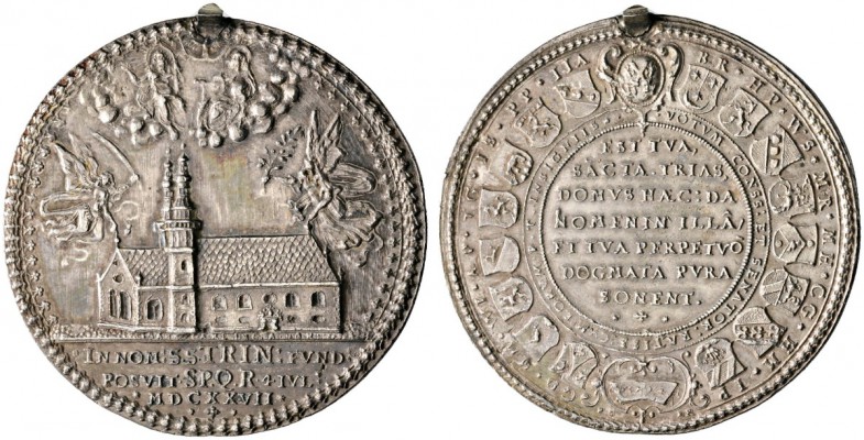 Altdeutsche Münzen und Medaillen 
 Regensburg, Stadt 
 Silbermedaille 1627 uns...