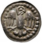 Altdeutsche Münzen und Medaillen 
 Rottweil, königliche Münzstätte 
 Brakteat 1250-1270. Adler in stärker schematisierter Zeichnung mit relativ groß...