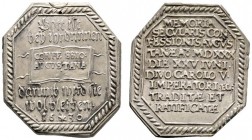 Altdeutsche Münzen und Medaillen 
 Sachsen-Albertinische Linie 
 Johann Georg I. 1615-1656 
 Oktogonale, klippenförmige Silbermedaille 1630 unsigni...