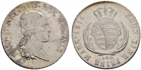 Altdeutsche Münzen und Medaillen 
 Sachsen-Albertinische Linie 
 Friedrich August I. 1806-1827 
 Konventionstaler 1816 -Dresden-. Kahnt (Sachsen) 1...