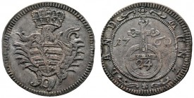 Altdeutsche Münzen und Medaillen 
 Sachsen-Hildburghausen 
 Ernst Friedrich Karl 1745-1780 
 Groschen 1760. Slg. Mers. 3576, Hollmann 96.
 feine P...
