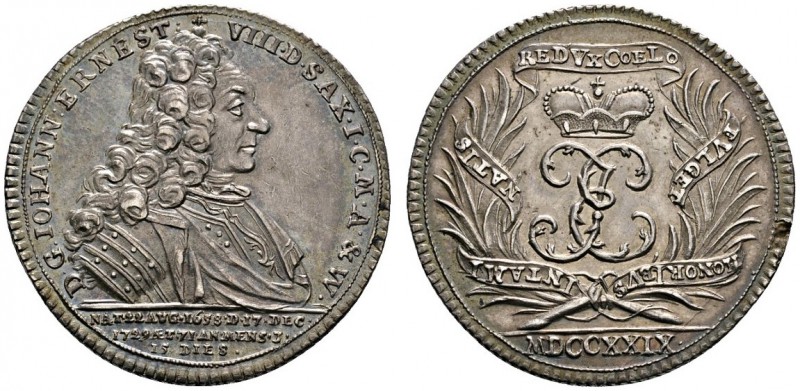 Altdeutsche Münzen und Medaillen 
 Sachsen-Saalfeld 
 Johann Ernst 1680-1729 ...
