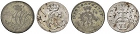 Altdeutsche Münzen und Medaillen 
 Sachsen-Weimar-Eisenach 
 Ernst August Constantin 1756-1759 
 Lot (2 Stücke): 6 Pfennig 1756 (Koppe 548). Dazu: ...