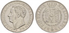 Altdeutsche Münzen und Medaillen 
 Sachsen-Weimar-Eisenach 
 Carl Friedrich 1828-1853 
 Taler 1841 A. AKS 21, J. 531, Thun 384, Kahnt 514.
 überdu...