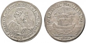 Altdeutsche Münzen und Medaillen 
 Schwäbisch Hall, Stadt 
 Silbermedaille (Silberabschlag vom Doppeldukat) 1717 auf das Reformationsjubiläum. Brust...