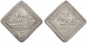 Altdeutsche Münzen und Medaillen 
 Stuttgart, Stadt 
 Silberabschlag von der Doppelten Dukatenklippe o.J. (um 1740). Stempel von J. Daniel. Stadtans...