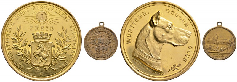 Altdeutsche Münzen und Medaillen 
 Stuttgart, Stadt 
 Lot (2 Stücke): Vergolde...