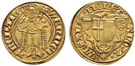 Altdeutsche Münzen und Medaillen 
 Trier, Erzbistum 
 Werner von Falkenstein 1388-1418 
 Goldgulden o.J. (1410/14) -Oberwesel-. Ähnlich wie vorher,...