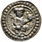 Altdeutsche Münzen und Medaillen 
 Ulm, königliche Münzstätte 
 Heinrich VI. 1190-1197 
 Brakteat um 1190. Auf einem Sessel thronender Gekrönter mi...